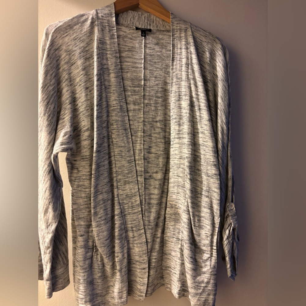 Talbots Heathered Gray Knit Cardigan